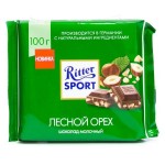 Шоколад, Ritter Sport (Риттер Спорт) 100 г Лесной орех молочный (с обжаренным дробленым орехом лещины)